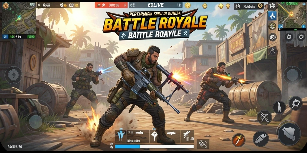 Gameplay Battle Royale yang mendebarkan dan penuh aksi.