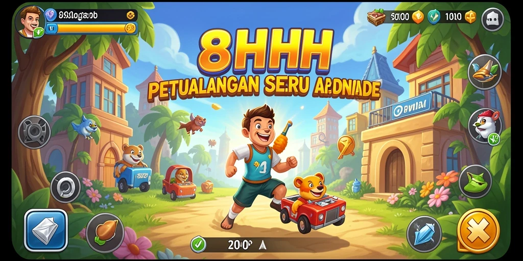 Gameplay seru dan penuh warna dalam 8HHH.