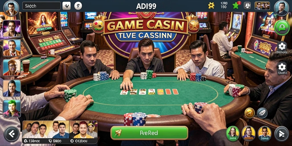 Screenshot gameplay Live Casino ADI99 dengan dealer profesional.