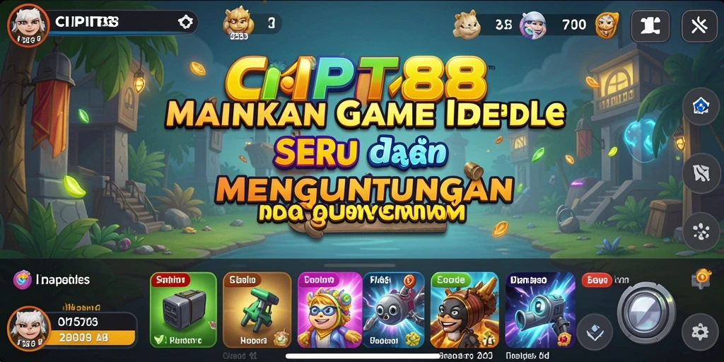 Tampilan gameplay seru dalam CIPIT88, menunjukkan aktivitas manajemen Idle.