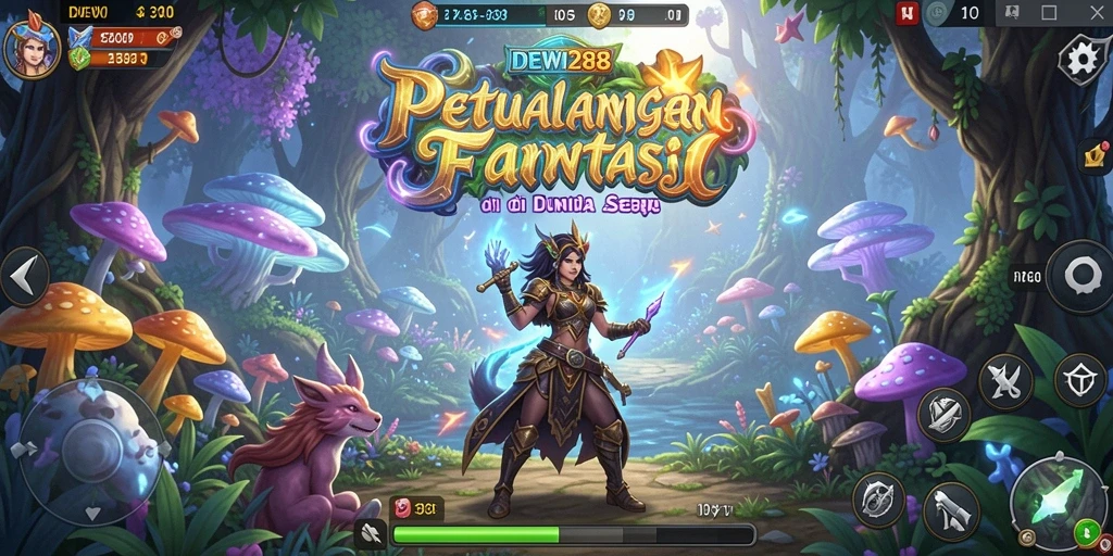 Gameplay DEWI288 dengan pemandangan dunia petualangan yang menakjubkan.