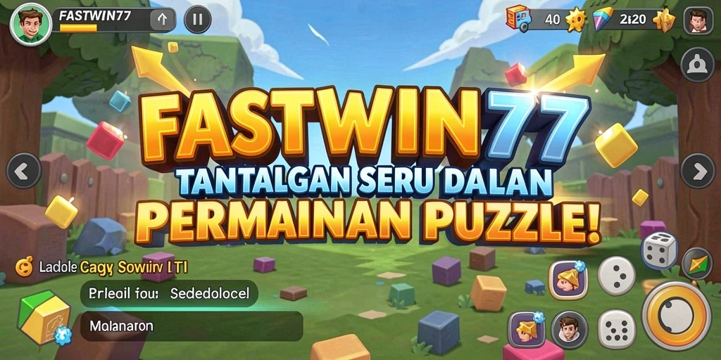 Screenshot utama FASTWIN77 menampilkan gameplay puzzle yang menarik.