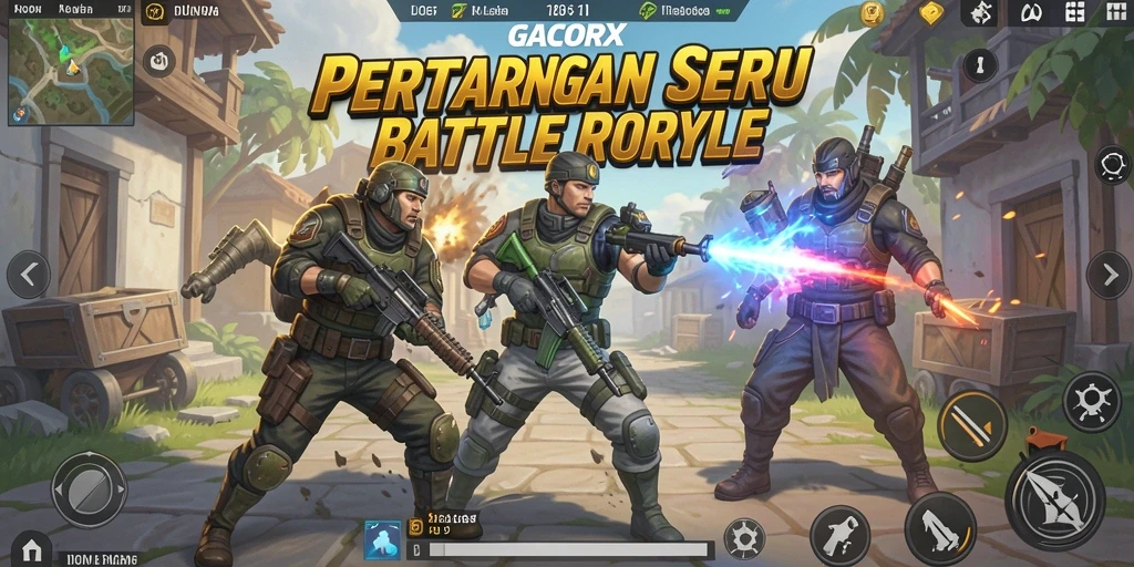 Gameplay seru GACORX di arena Battle Royale yang mendebarkan.