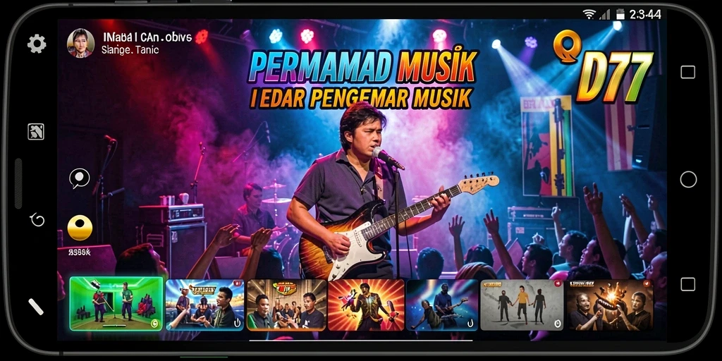 Tampilan gameplay ID777 yang dinamis dalam bermain musik.