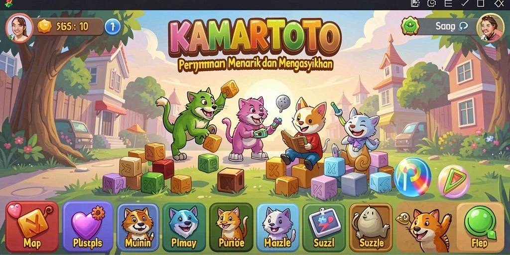 Screenshot utama KAMARTOTO menampilkan gameplay yang seru dan interaktif.