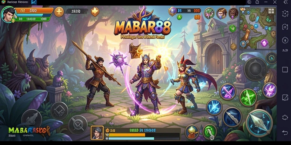Tampilan gameplay MABAR88 dengan aksi petualangan yang seru.