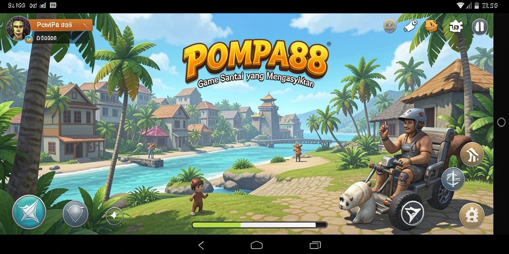 Tampilan gameplay POMPA88 yang menarik dan ceria.