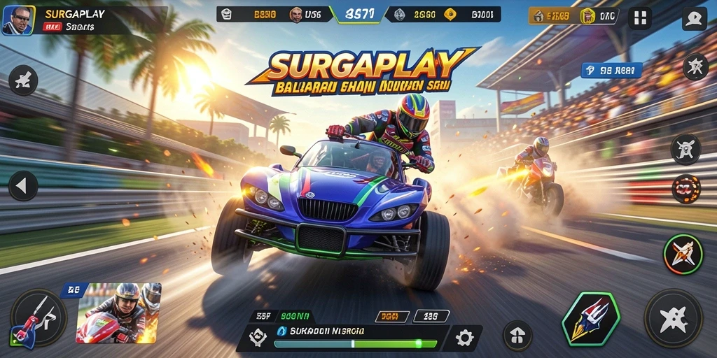 Gameplay seru balapan cepat di SURGAPLAY dengan grafik menawan.