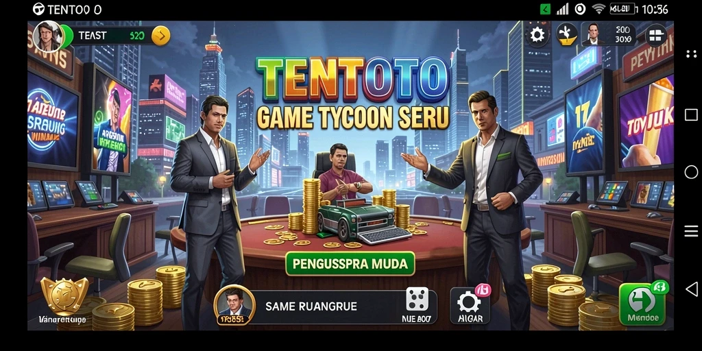 Gameplay menarik TENTOTO dengan berbagai strategi bisnis.
