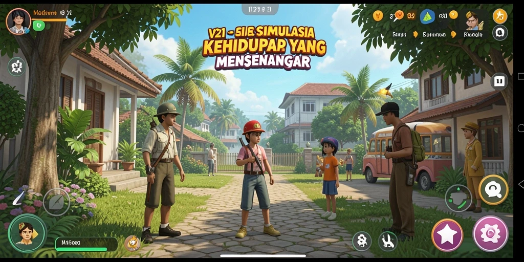 Tampilan menarik gameplay V21, simulasi kehidupan yang seru.