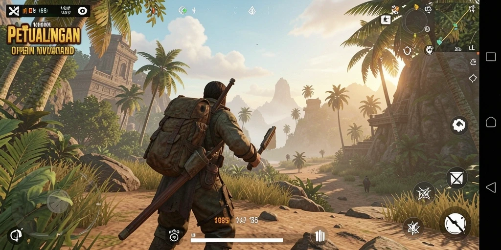 Gameplay V89 menampilkan eksplorasi dunia Open World yang luas.