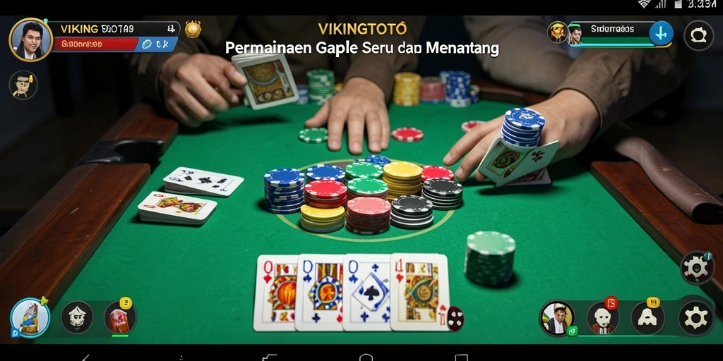 Screenshot utama VIKINGTOTO menampilkan gameplay Gaple yang seru.